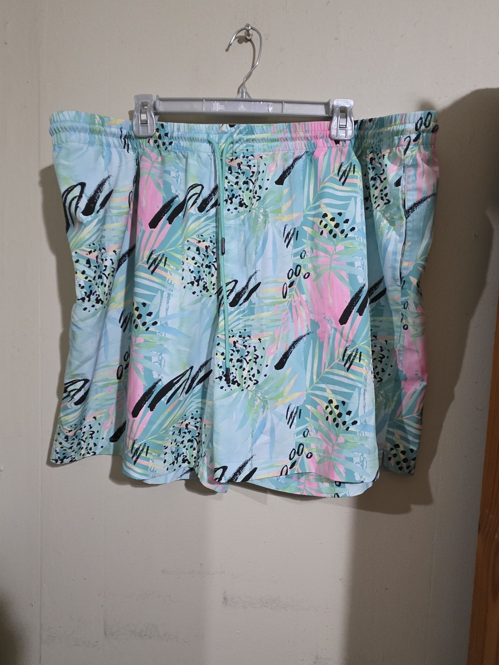 RSVLTS Pastel Tropical Print Men’s Shorts - Light Blue, Pink, Green Us3d Sz 3XL